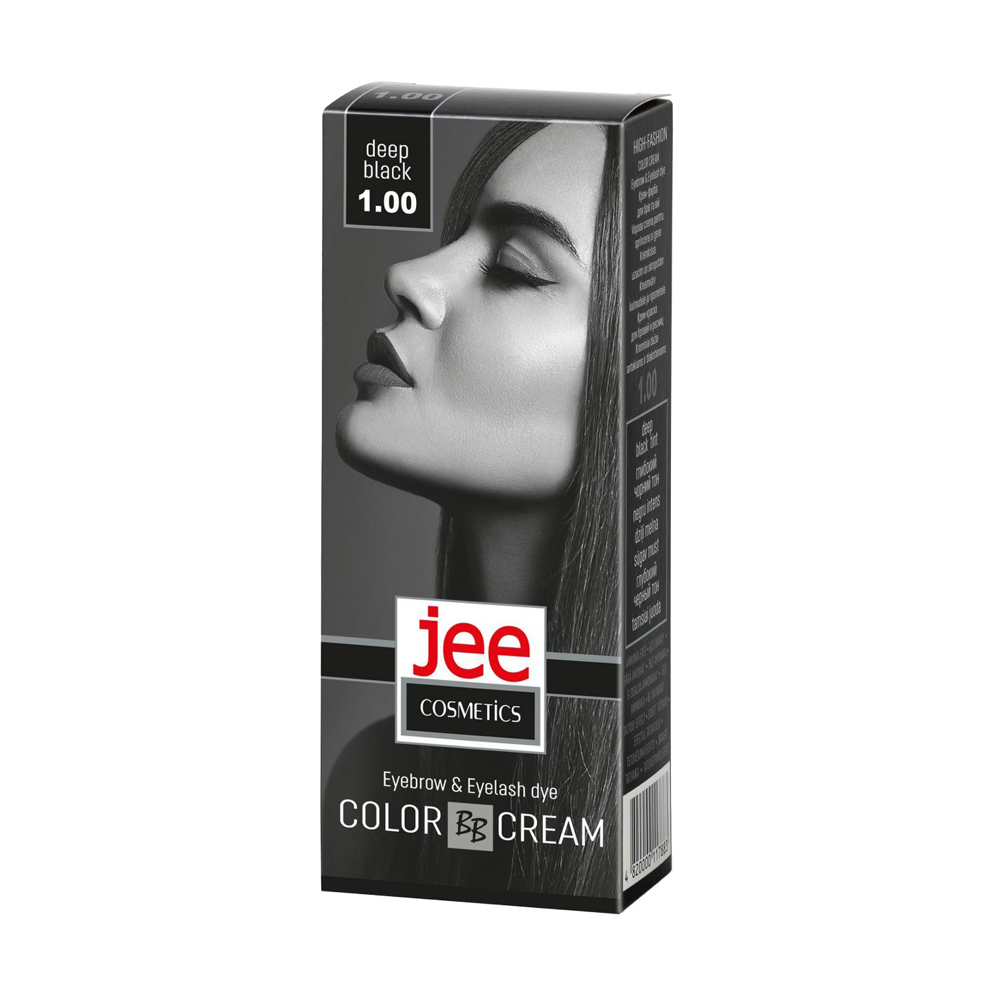 Крем-фарба для брів та вій Jee Cosmetics Eyebrow &amp; Eyelash Dye Color Cream 1.00 Глибокий чорний, 15 мл